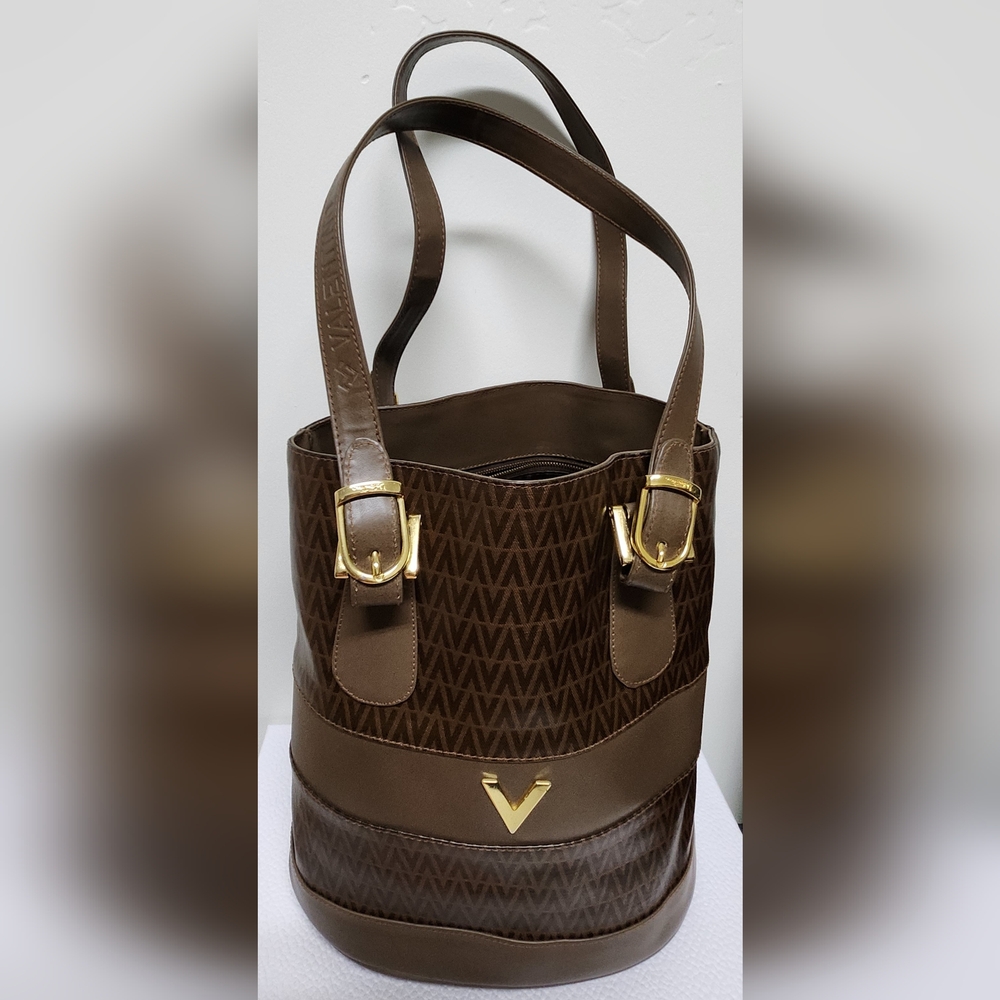 MARIO VALENTINO Signature Monogram Bucket Tote Bag
